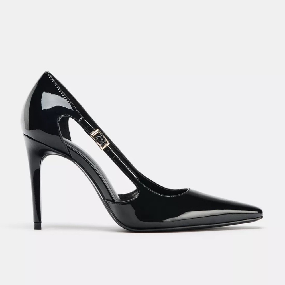 Zara black heels with side openings size 9